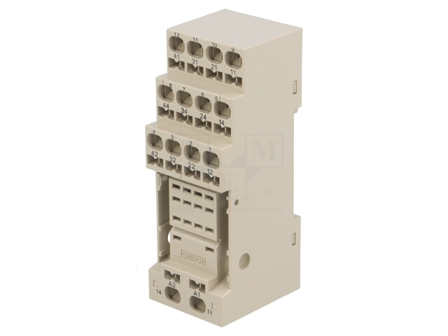 Socket; PIN: 14; H3YN-2,H3YN-4,MY4,MY4N; op DIN-rail; Serie: MY Socket; PIN: 14; H3YN-2,H3YN-4,MY4,MY4N; op DIN-rail; Serie: MY